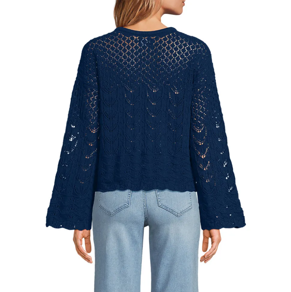 Baumwollpullover mit Ajourmuster für Damen