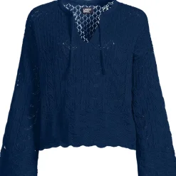 Baumwollpullover mit Ajourmuster für Damen
