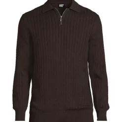 Baumwoll-Pullover mit Polokragen und Zipper für Herren