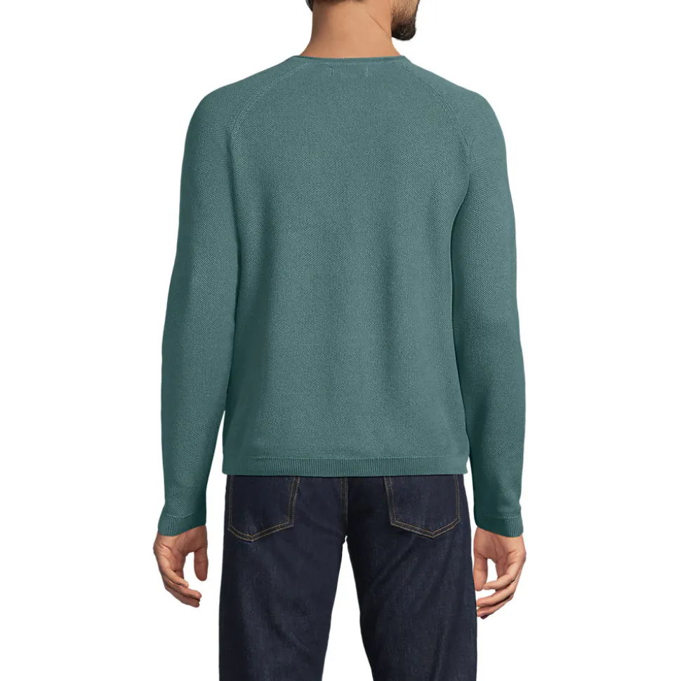 Baumwoll-Pullover mit Struktur und V-Ausschnitt für Herren