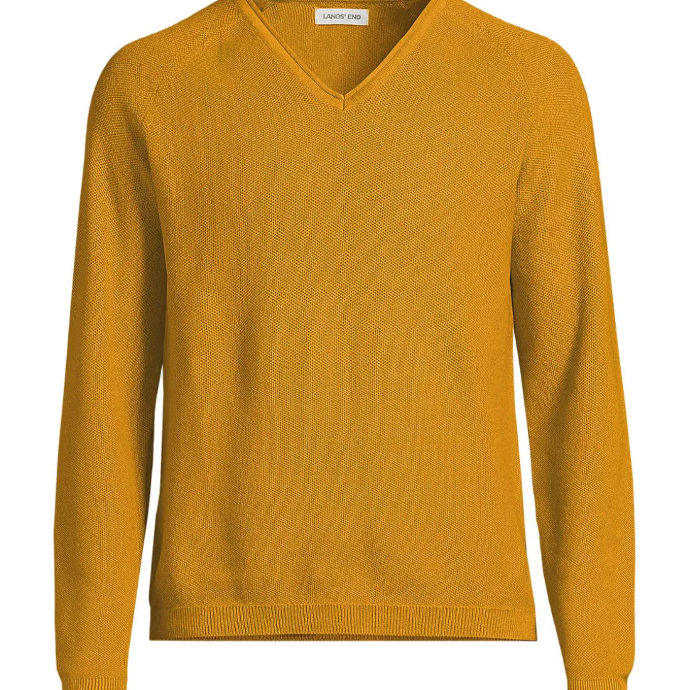 Baumwoll-Pullover mit Struktur und V-Ausschnitt für Herren