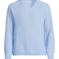 Baumwoll-Pullover mit Struktur und V-Ausschnitt für Herren