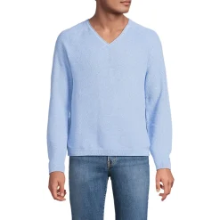 Baumwoll-Pullover mit Struktur und V-Ausschnitt für Herren