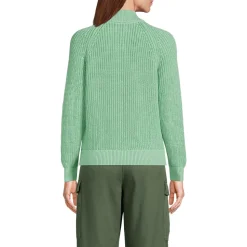 Baumwollpullover mit Troyer-Kragen für Damen in Petite-Größe