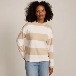 Baumwollshirt Maritim Gestreift mit langen Ärmeln für Damen