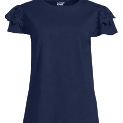 Baumwoll-Shirt mit verzierten Ärmeln für Damen