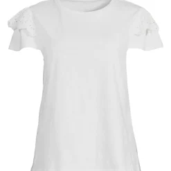 Baumwoll-Shirt mit verzierten Ärmeln für Damen