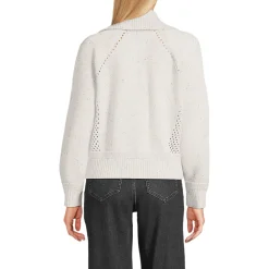Baumwoll-Zippercardigan mit großem Kragen DRIFTER für Damen
