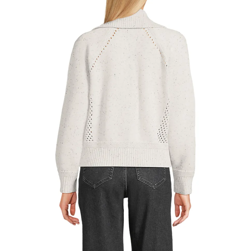 Baumwoll-Zippercardigan mit großem Kragen DRIFTER für Damen