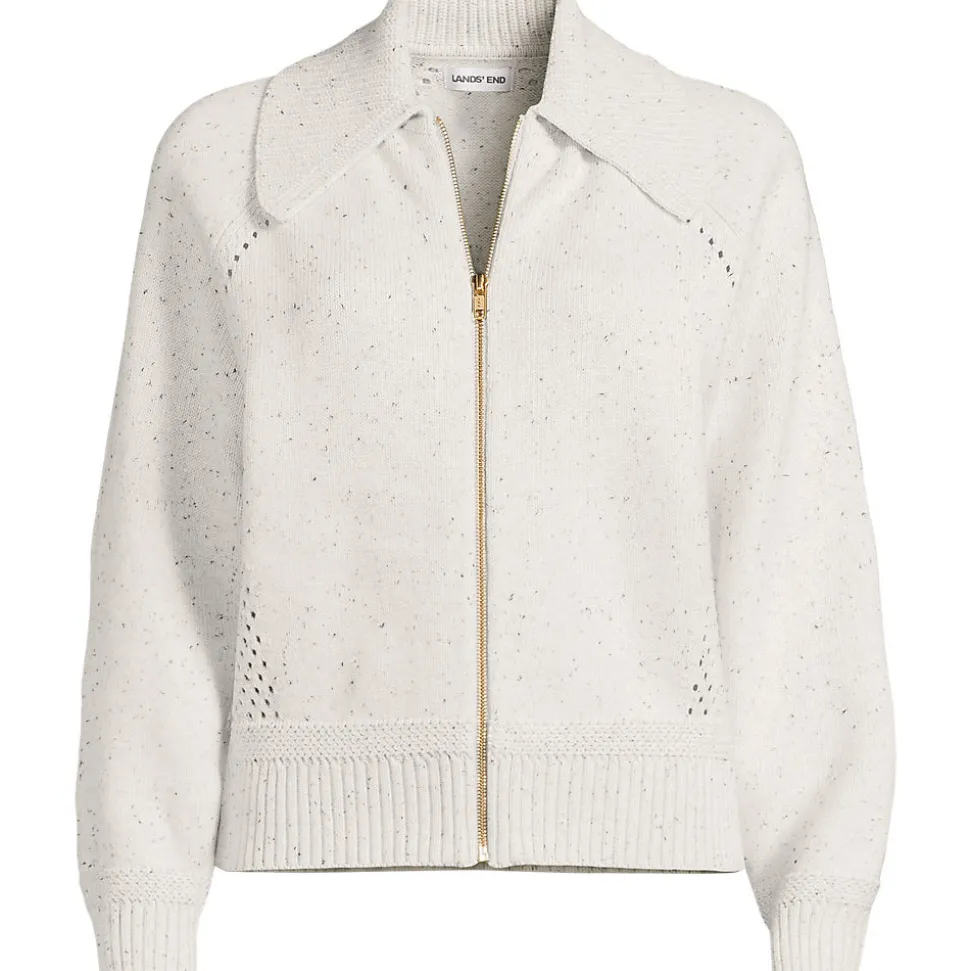 Baumwoll-Zippercardigan mit großem Kragen DRIFTER für Damen