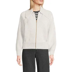 Baumwoll-Zippercardigan mit großem Kragen DRIFTER für Damen