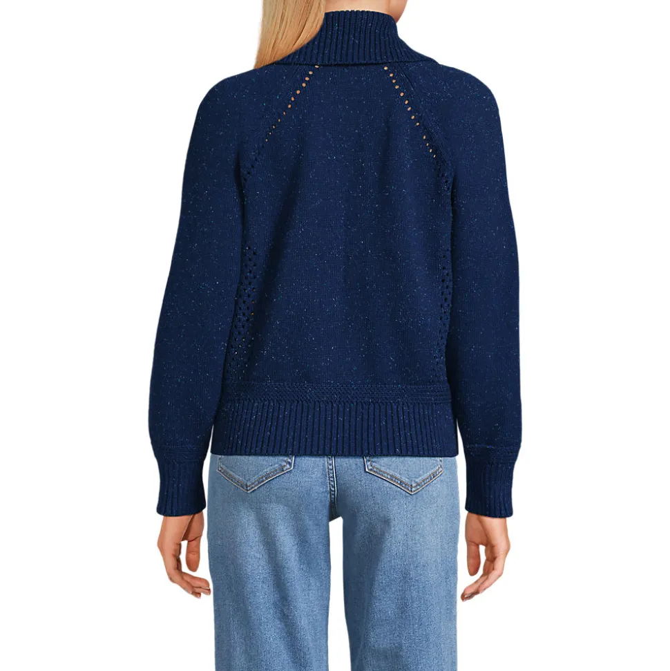 Baumwoll-Zippercardigan mit großem Kragen DRIFTER für Damen