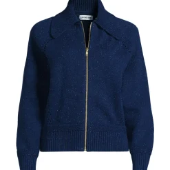 Baumwoll-Zippercardigan mit großem Kragen DRIFTER für Damen