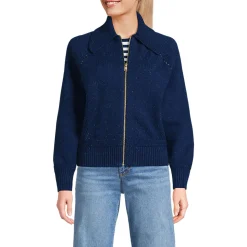 Baumwoll-Zippercardigan mit großem Kragen DRIFTER für Damen