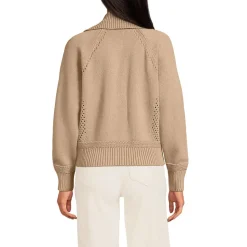 Baumwoll-Zippercardigan mit großem Kragen DRIFTER für Damen
