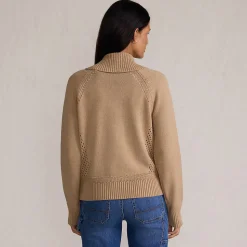 Baumwoll-Zippercardigan mit großem Kragen DRIFTER für Damen