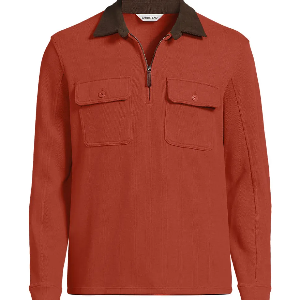 Bedford-Polopullover mit Reißverschluss für Herren