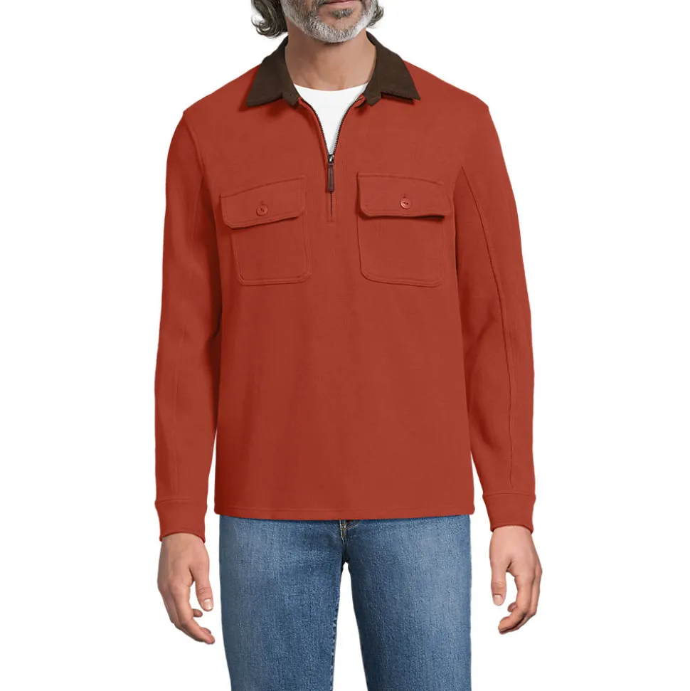 Bedford-Polopullover mit Reißverschluss für Herren