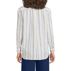 Bedruckte Soft Ease Hemdbluse im Leinenmix für Damen