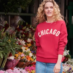 Beflocktes Sweatshirt für Damen