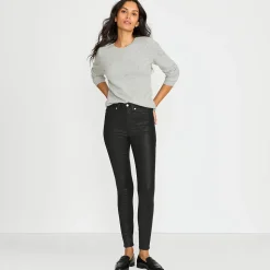 Beschichtete Skinny Jeans High Waist für Damen