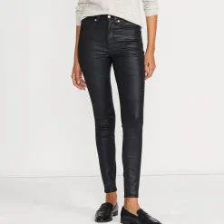 Beschichtete Skinny Jeans High Waist für Damen