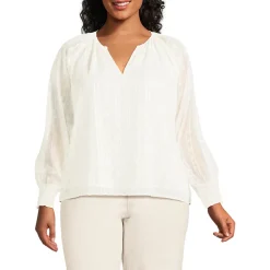 Bestickte Chiffonbluse für Damen in Plus-Größe
