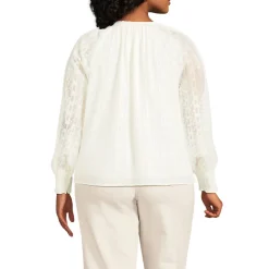 Bestickte Chiffonbluse für Damen in Plus-Größe