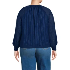 Bestickte Chiffonbluse für Damen in Plus-Größe