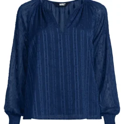 Bestickte Chiffonbluse für Damen in Plus-Größe