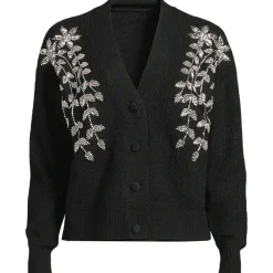 Bestickter Cardigan mit V-Ausschnitt für Damen
