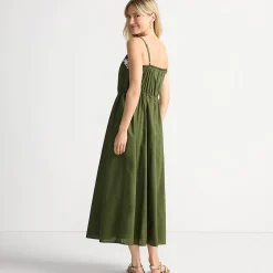 Besticktes Baumwollkleid für Damen
