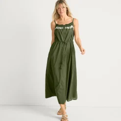 Besticktes Baumwollkleid für Damen