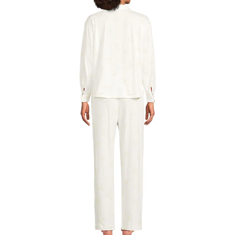 Besticktes Pyjama Set aus Baumwoll-Jersey für Damen