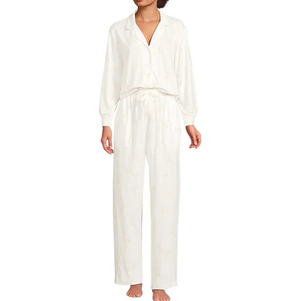 Besticktes Pyjama Set aus Baumwoll-Jersey für Damen