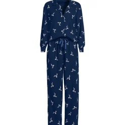 Besticktes Pyjama Set aus Baumwoll-Jersey für Damen