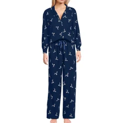 Besticktes Pyjama Set aus Baumwoll-Jersey für Damen
