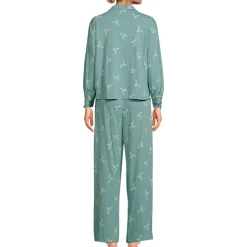 Besticktes Pyjama Set aus Baumwoll-Jersey für Damen