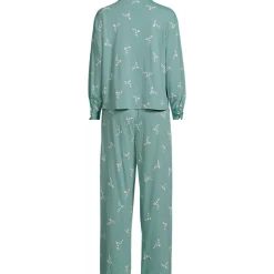 Besticktes Pyjama Set aus Baumwoll-Jersey für Damen