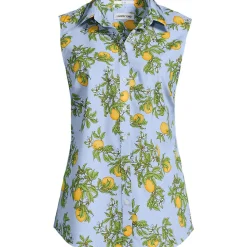 Bügelleichte ärmellose Hemdbluse für Damen