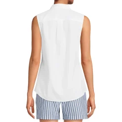 Bügelleichte ärmellose Hemdbluse für Damen