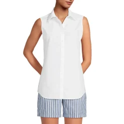 Bügelleichte ärmellose Hemdbluse für Damen