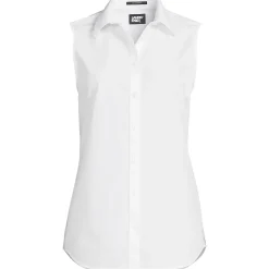 Bügelleichte ärmellose Hemdbluse für Damen