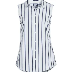 Bügelleichte ärmellose Hemdbluse für Damen