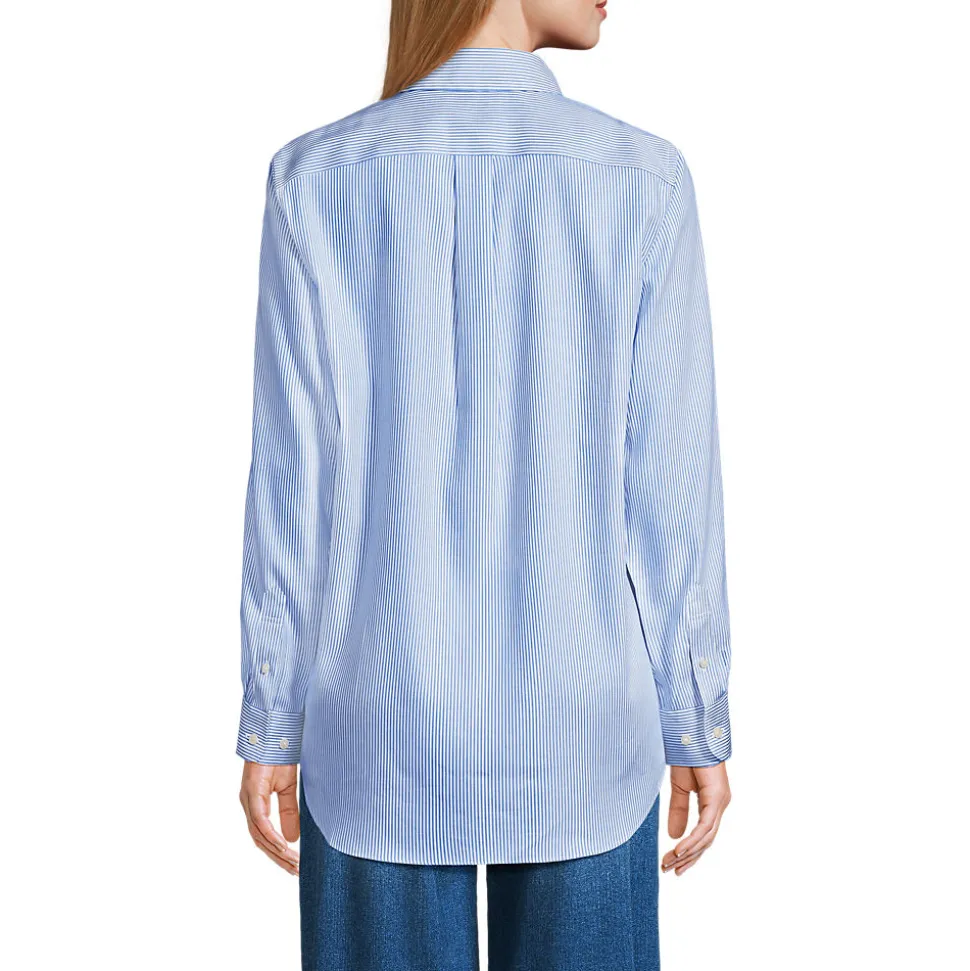 Bügelleichtes Langarmhemd im Boyfriend-Look für Damen
