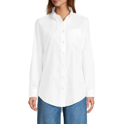 Bügelleichtes Langarmhemd im Boyfriend-Look für Damen