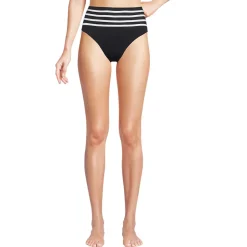 Bikinihose mit Paspelierung, High Waist, hoher Beinausschnitt für Damen
