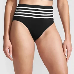 Bikinihose mit Paspelierung, High Waist, hoher Beinausschnitt für Damen