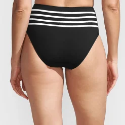 Bikinihose mit Paspelierung, High Waist, hoher Beinausschnitt für Damen