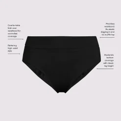 Bikinihose zum Umschlagen, High Waist, für Damen